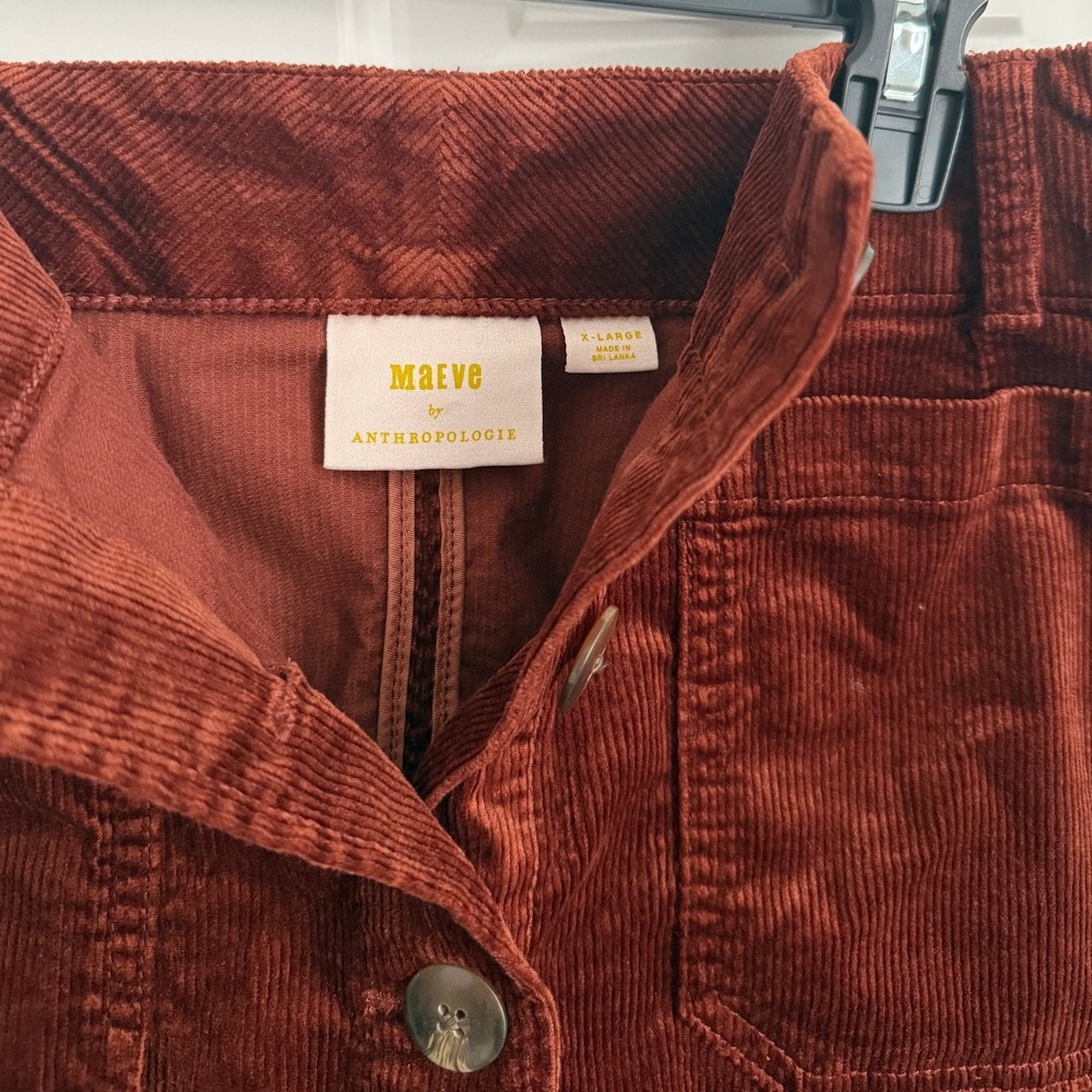Maeve Colette Corduroy Button Front Mini Skirt Size XL Copper NWT Anthropologie - Picture 7 of 10